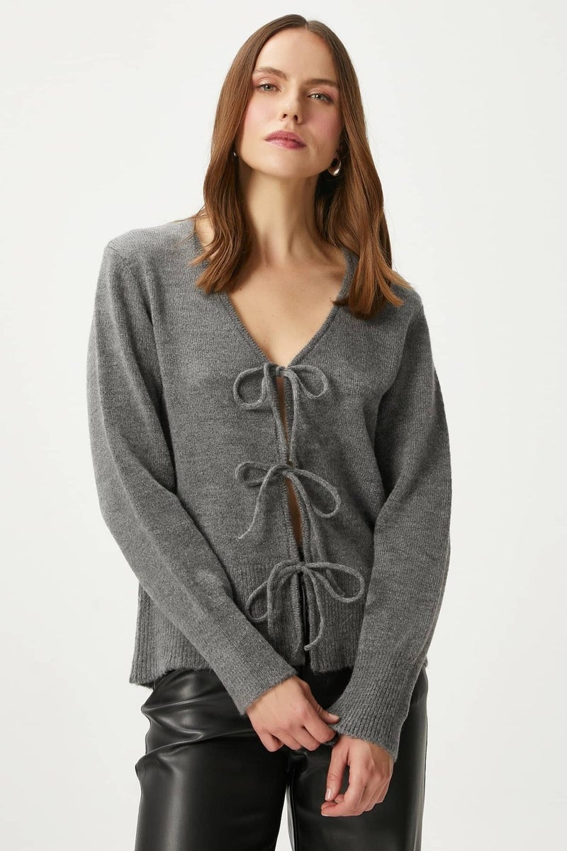 Ritnice Women's Tena Laced Anthracite Knitted Cardigan  - Image 4
