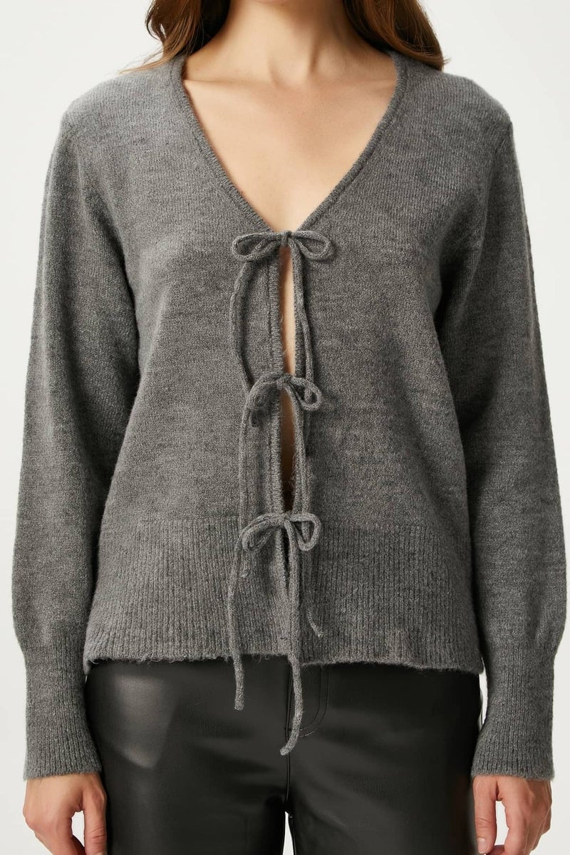 Ritnice Women's Tena Laced Anthracite Knitted Cardigan  - Image 2