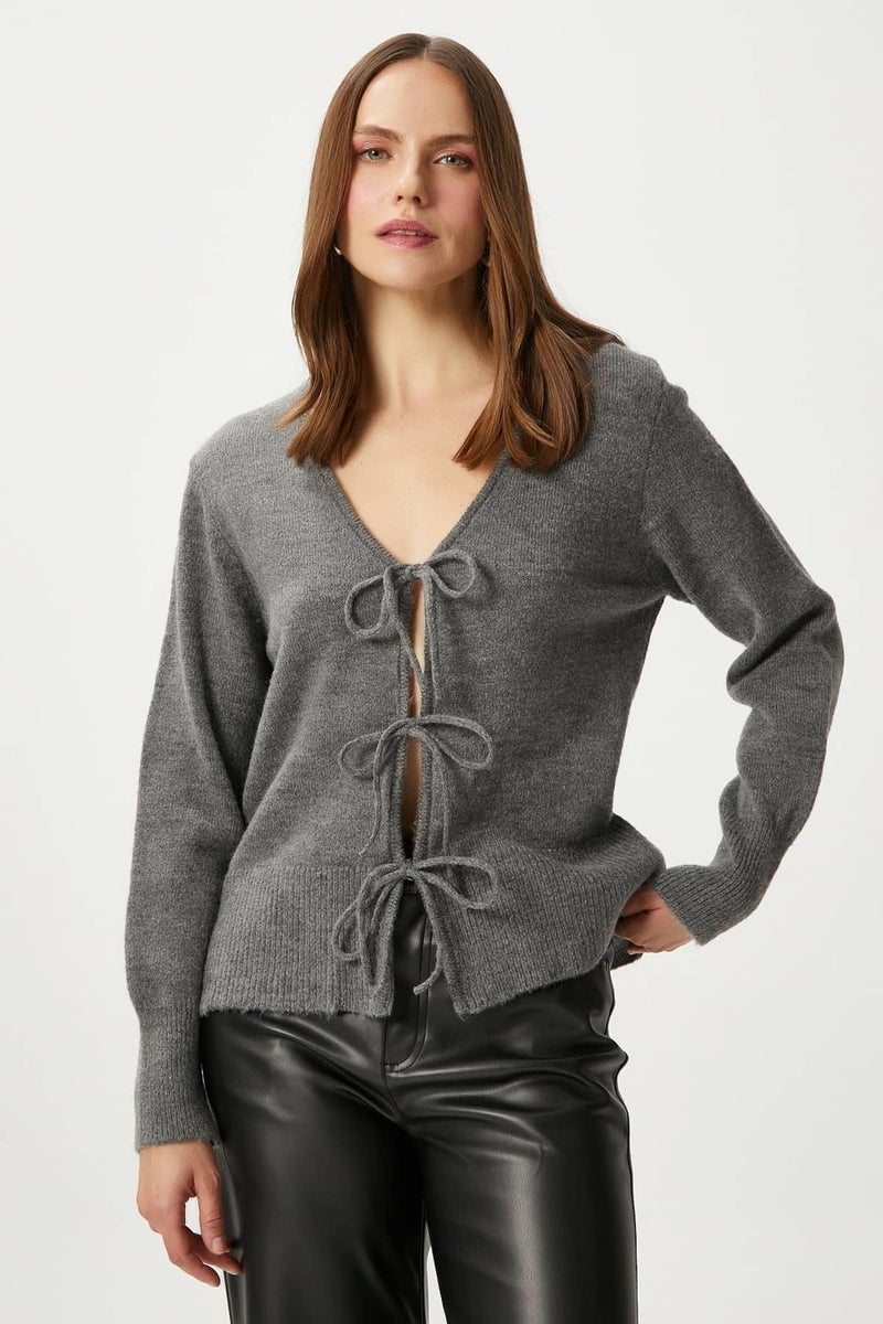 Ritnice Women's Tena Laced Anthracite Knitted Cardigan  - Image 1