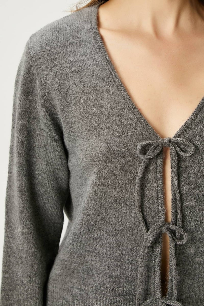 Ritnice Women's Tena Laced Anthracite Knitted Cardigan  - Image 5