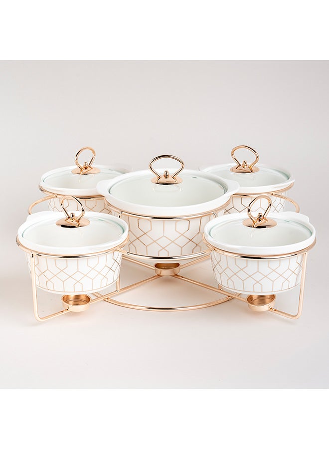 La Mesa 5 Pcs Round Food Warmer With Stand - Image 1