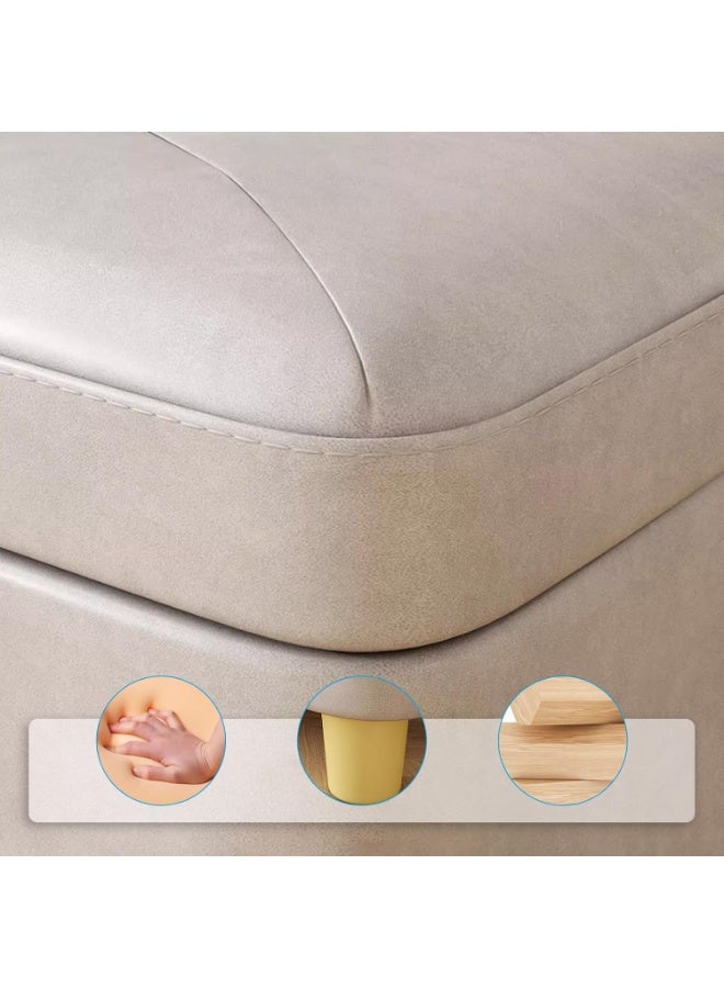 XiuWoo Multifunctional Foldable Leather Cube Storage Organizer, Foot Rest, Lid Stool Seat Chair, Folding Storage Ottoman Storage Ches Box, Bench, Chest with Thickening Square Sponge Seat Padded  - Image 5