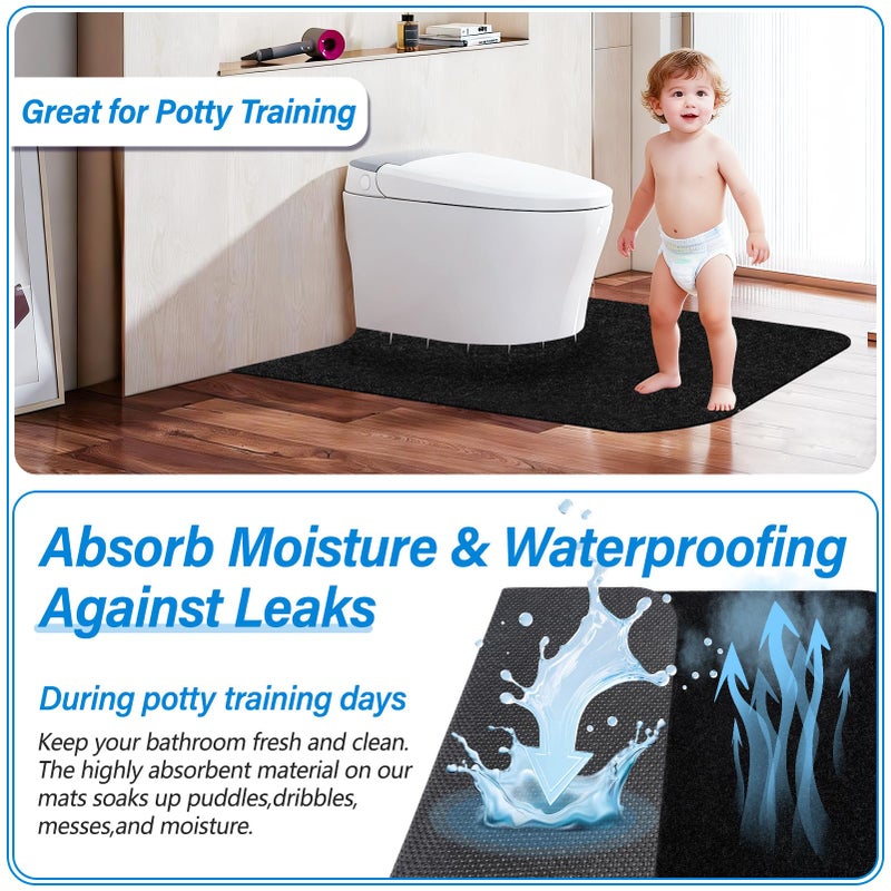 ANWEOR 4 Pack Toilet Mats,Upgrade Toilet Floor Protector from Urine,Toilet Rugs U Shaped Washable,Toilet Mats for Bathroom,Around Toilet Floor Protector,Potty Training Mats for Bathroom - Image 4