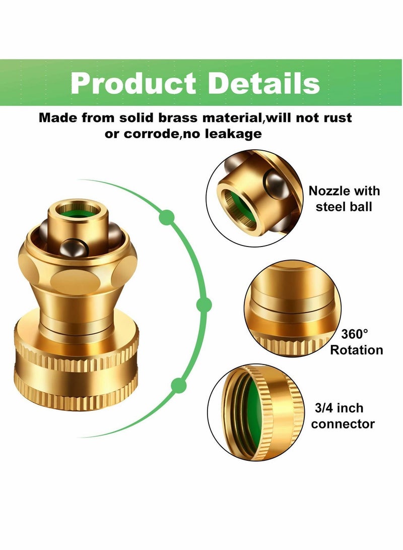 Y&D Hose Nozzle, Power Brass Adjustable Water Sprayer for Garden Watering Flowers, Hose, Car Wash (3pcs, Yellow)  - Image 2