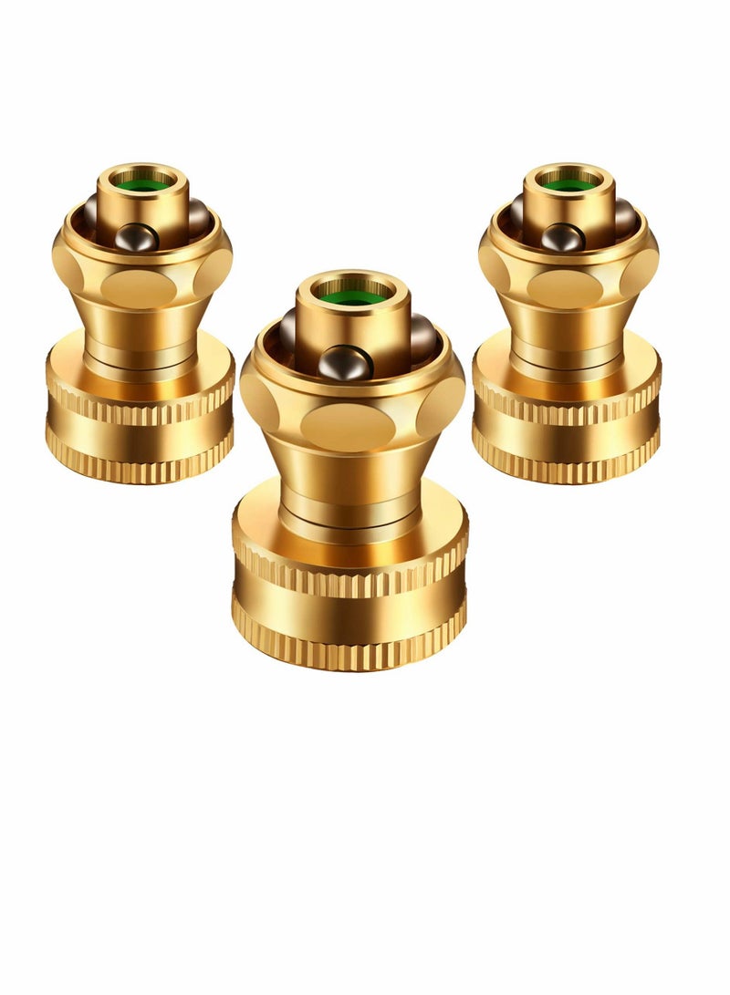 Y&D Hose Nozzle, Power Brass Adjustable Water Sprayer for Garden Watering Flowers, Hose, Car Wash (3pcs, Yellow)  - Image 1