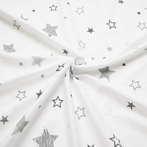 TL Care 100% Natural Cotton Fitted Pack and Play Sheet 39" x 27" - Soft & Breathable Pack N Play Sheet for Playpen, Playard & Mini Crib Mattress, Super Stars, for Boys & Girls - Image 2