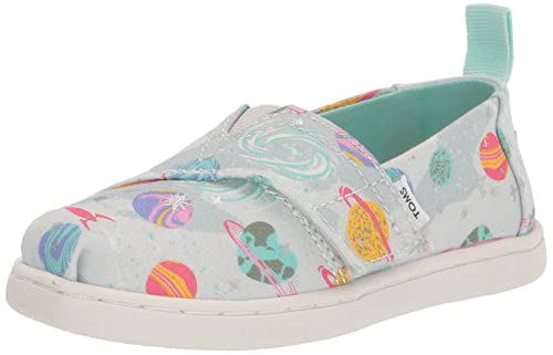 TOMS Kids Girls Alpargata Galaxy Print Slip On Flats Casual - Blue - Size 8 M - Image 1