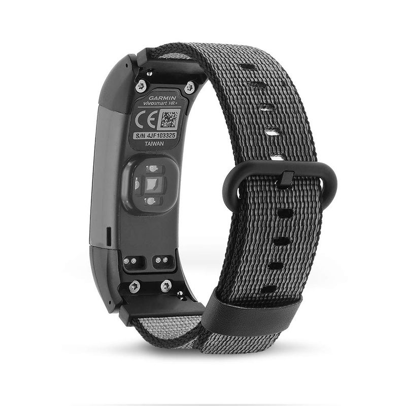 C2D JOY Classic Nylon Weave Band Compatible with vivosmart HR HR+Plus Approach X10 X40 Replacement Bands Smart Watch Strap with Accessory Adpaters - (06#) Black, Small - Image 1