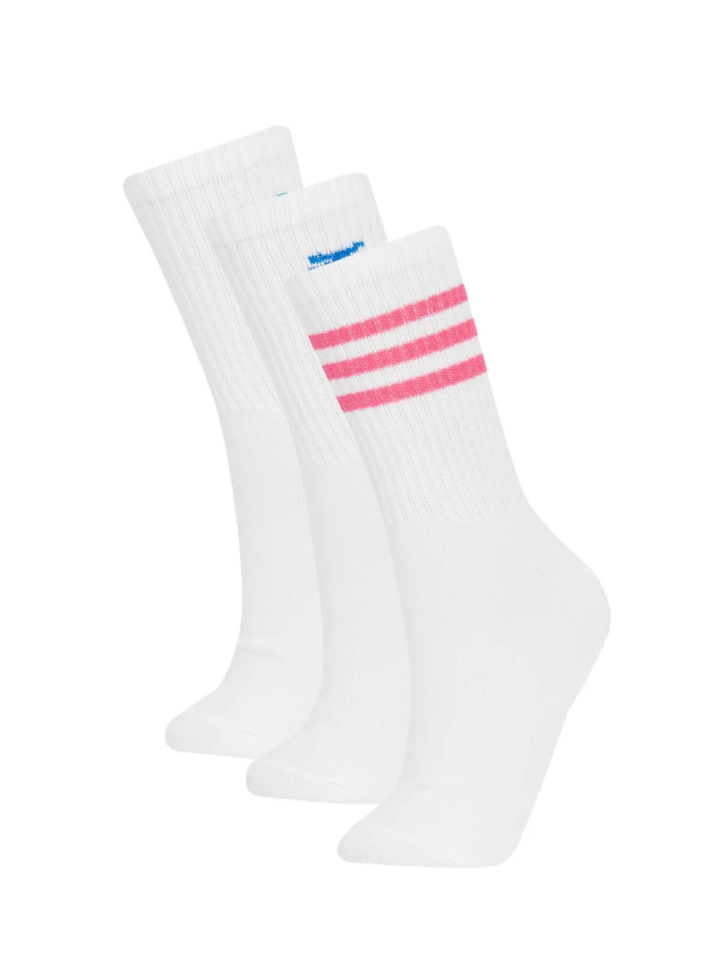 ديفاكتو Relax Fit Elasticated 3-Pack Cotton Long Socks