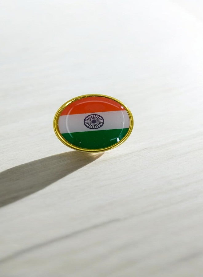 Altrona Tricolor India National Flag Brass Metal Pin Badge/Brooch/Lapel Pin Badge for Coat,Shirt,Saree,Independence Day,Republic Day Decoration(2Pcs.) - Image 5