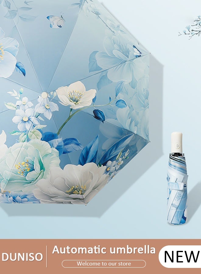 DUNISO Sun Protection Umbrella,UPF 50+,Travel Umbrella UV Protection Sun 99%,Sunscreen Sun Umbrella Women's Sun and Rain dual-use Folding umbrella Automatic Open - Image 1