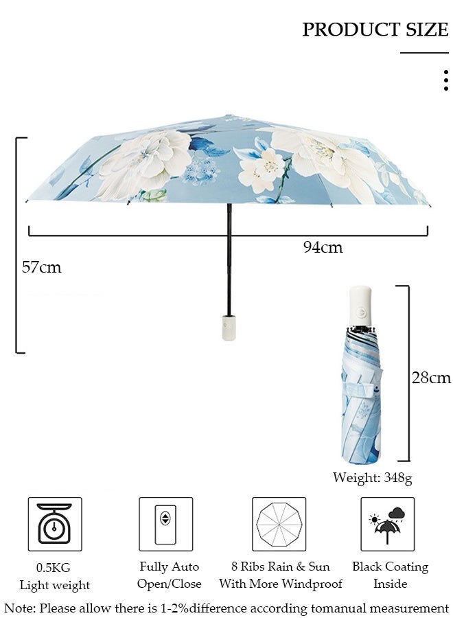 DUNISO Sun Protection Umbrella,UPF 50+,Travel Umbrella UV Protection Sun 99%,Sunscreen Sun Umbrella Women's Sun and Rain dual-use Folding umbrella Automatic Open - Image 2