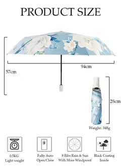 DUNISO Sun Protection Umbrella,UPF 50+,Travel Umbrella UV Protection Sun 99%,Sunscreen Sun Umbrella Women's Sun and Rain dual-use Folding umbrella Automatic Open  - Image 4
