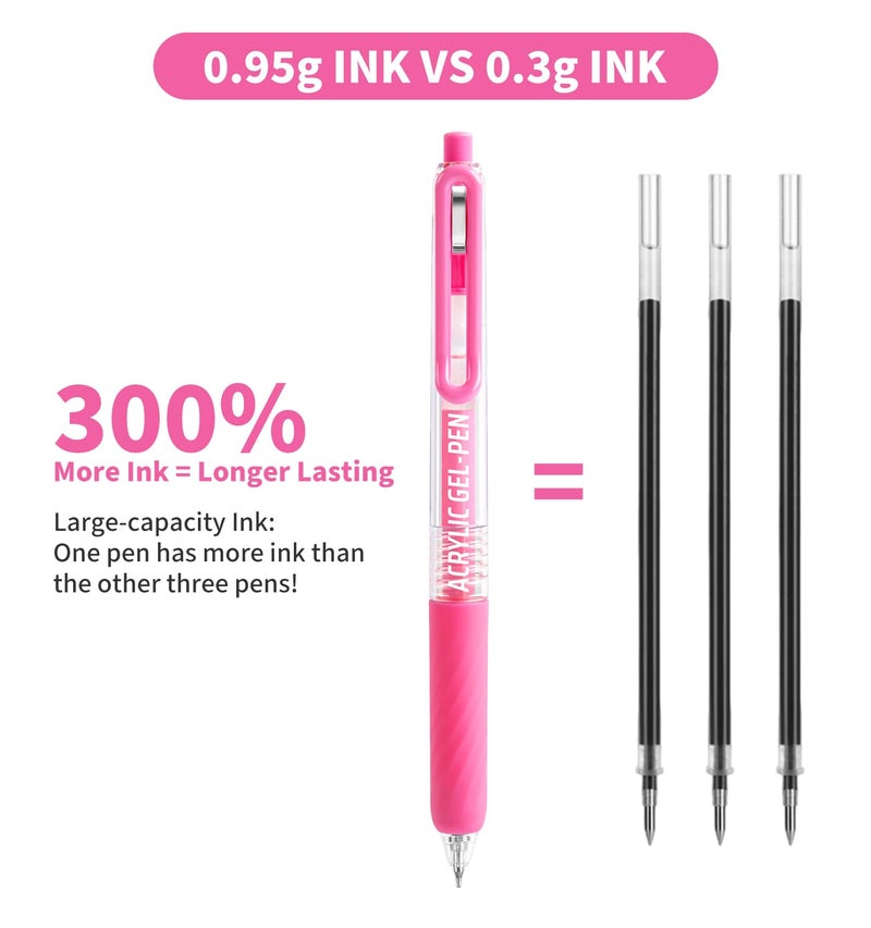 Joyask Gel Pens For Coloring, 12 Colors Retractable Colored Pens for Black Paper & White Paper, 0.7mm Fine Point Colorful Pens for Coloring, Writing, Drawing, Journaling, Note Taking, Office, Home - Image 4