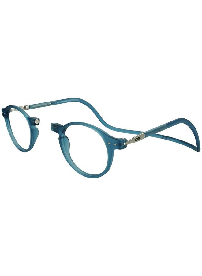 clic Magnetic Reading Glasses, Computer Readers, Replaceable Lens, Adjustable Temples, Brooklyn, (S-M, Jean Blue, 2.50 Magnification) - Image 1