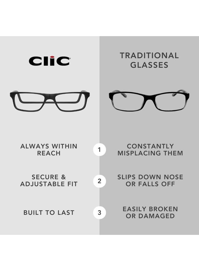 clic Magnetic Reading Glasses, Computer Readers, Replaceable Lens, Adjustable Temples, Brooklyn, (S-M, Jean Blue, 2.50 Magnification) - Image 4