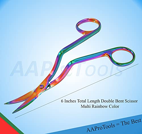 AAProTools Rainbow Color Machine Embroidery Scissors 6" Large Double Curved Scissors - Stainless Steel Embroidery Supplies - Image 4