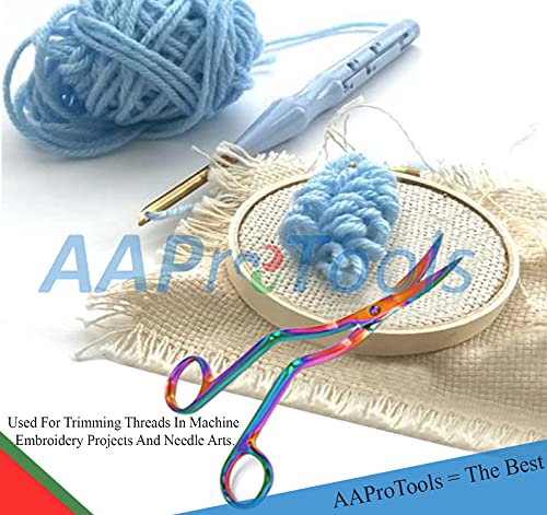 AAProTools Rainbow Color Machine Embroidery Scissors 6" Large Double Curved Scissors - Stainless Steel Embroidery Supplies - Image 3