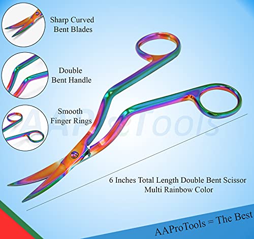 AAProTools Rainbow Color Machine Embroidery Scissors 6" Large Double Curved Scissors - Stainless Steel Embroidery Supplies - Image 2