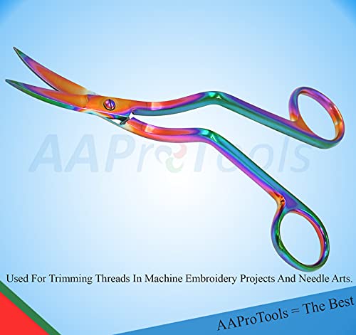 AAProTools Rainbow Color Machine Embroidery Scissors 6" Large Double Curved Scissors - Stainless Steel Embroidery Supplies - Image 5