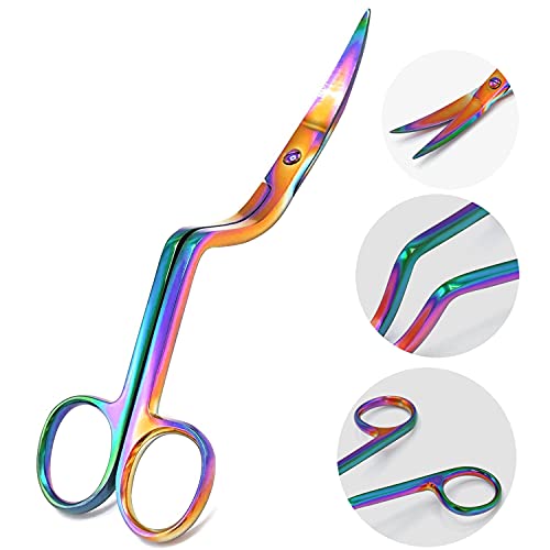 AAProTools Rainbow Color Machine Embroidery Scissors 6" Large Double Curved Scissors - Stainless Steel Embroidery Supplies - Image 1