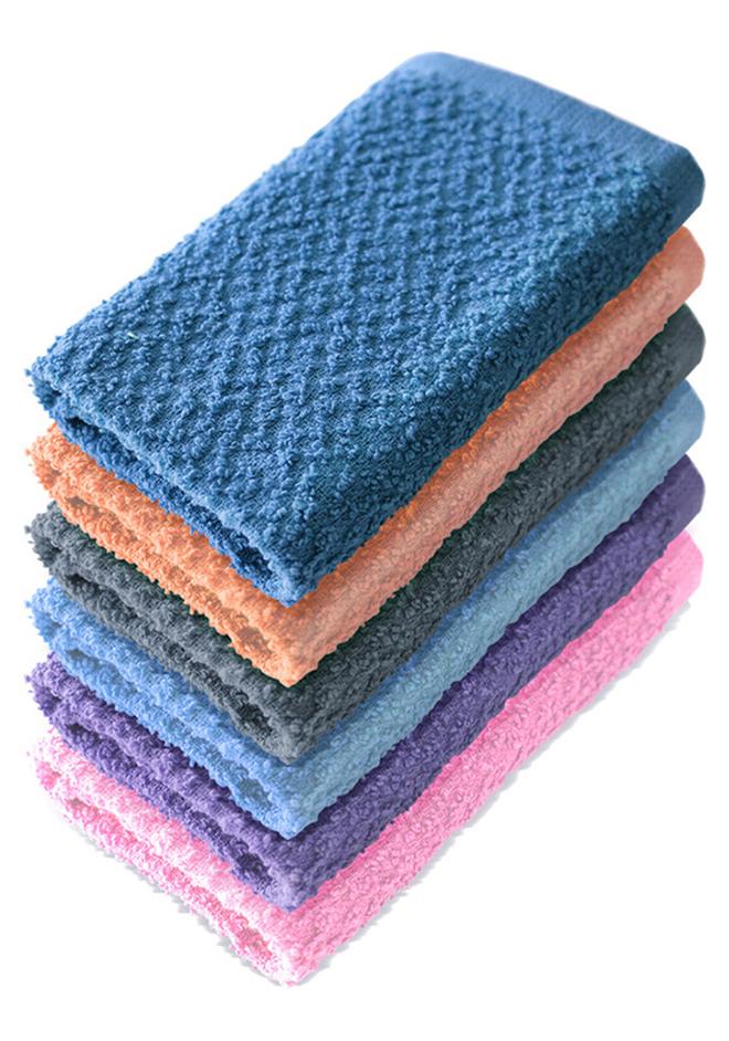 Hotel Linen Klub 100% Cotton Terry Wash Cloth 6 Pieces Set, Super Soft Quick Dry Highly Absorbent, Size: 30 x 30 cm, Multi-Colour - Image 1