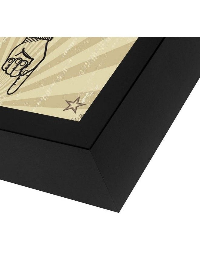 Americanflat - 7X9" Drop Your Tickets Here' Decorative Memento Memory Ticket Shadowbox Frame With Toploading Slot For Sports Concert Movie Stub Travel Keepsake. Polished Glass Front Black - Image 1