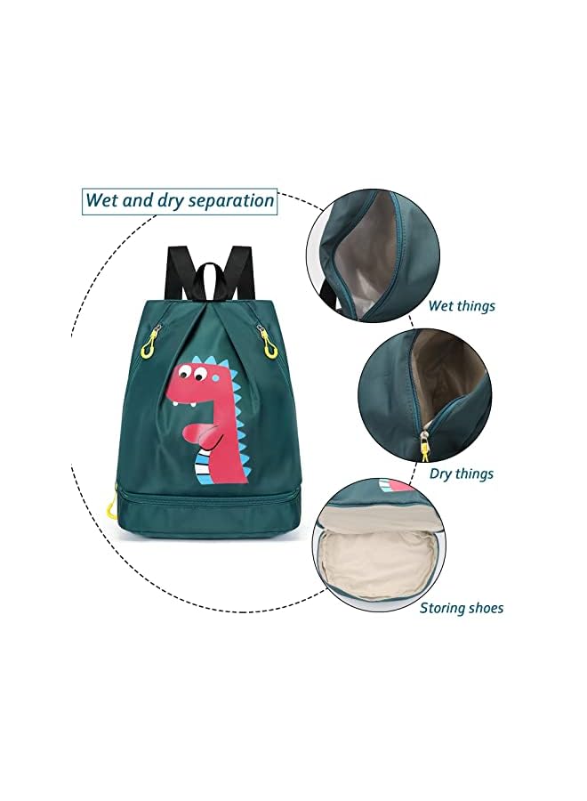Raxoom Backpack for Kids, Dry and Wet Separation Pool Bag Portable Waterproof Backpack for Camping Gym Sports Beach Pool Gear Bag - Image 2