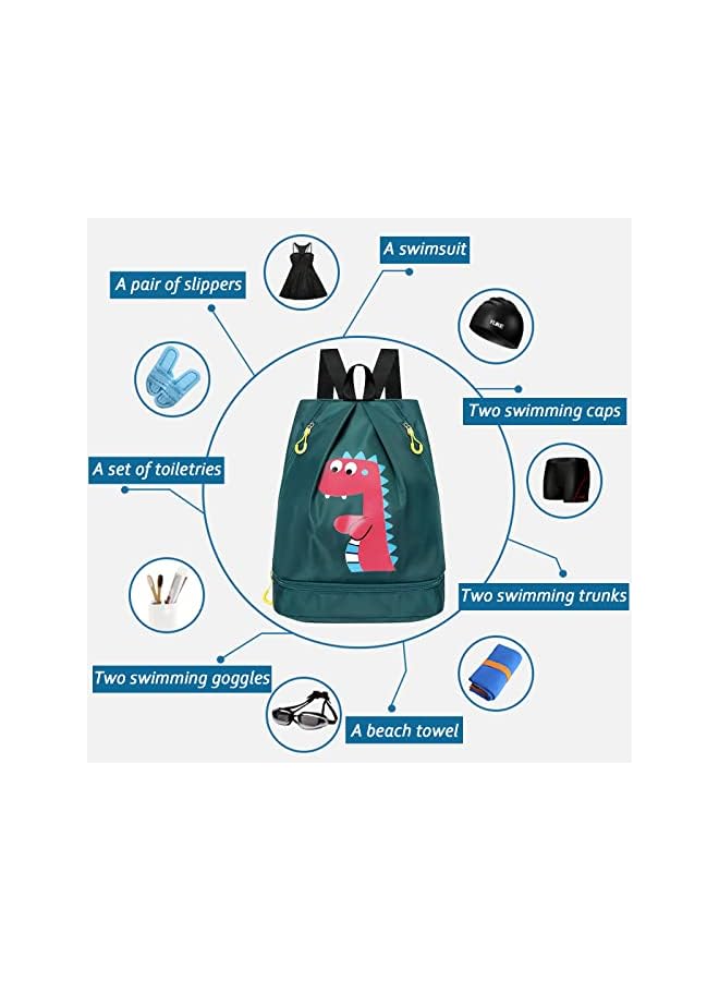 Raxoom Backpack for Kids, Dry and Wet Separation Pool Bag Portable Waterproof Backpack for Camping Gym Sports Beach Pool Gear Bag - Image 3