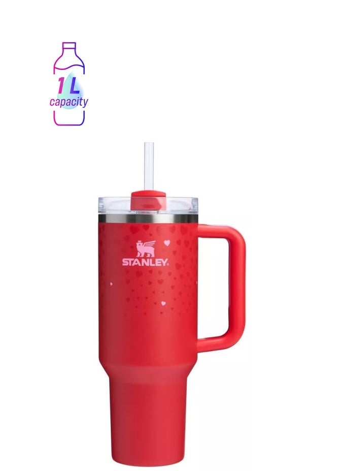 Stanley VALENTINE'S DAY LIMITED QUENCHER H2.0 FLOWSTATE STAINLESS STEEL VACUUM INSULATED TUMBLER WITH LID AND STRAW FOR WATER, ICED TEA OR COFFEE, SMOOTHIE AND MORE, 40 OZ