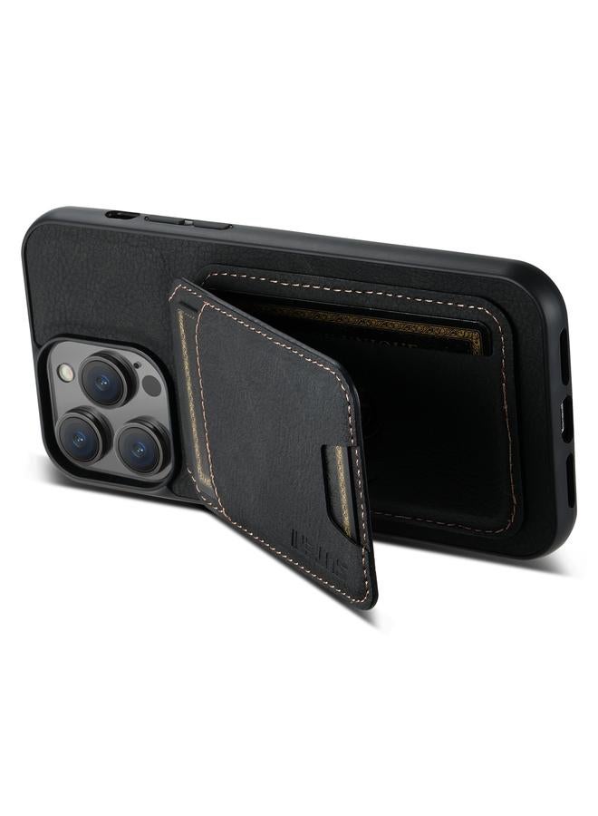 Suteni Case For iPhone 15 Pro Max H02 Litchi Leather Card Wallet Stand Back Phone Case - Image 4