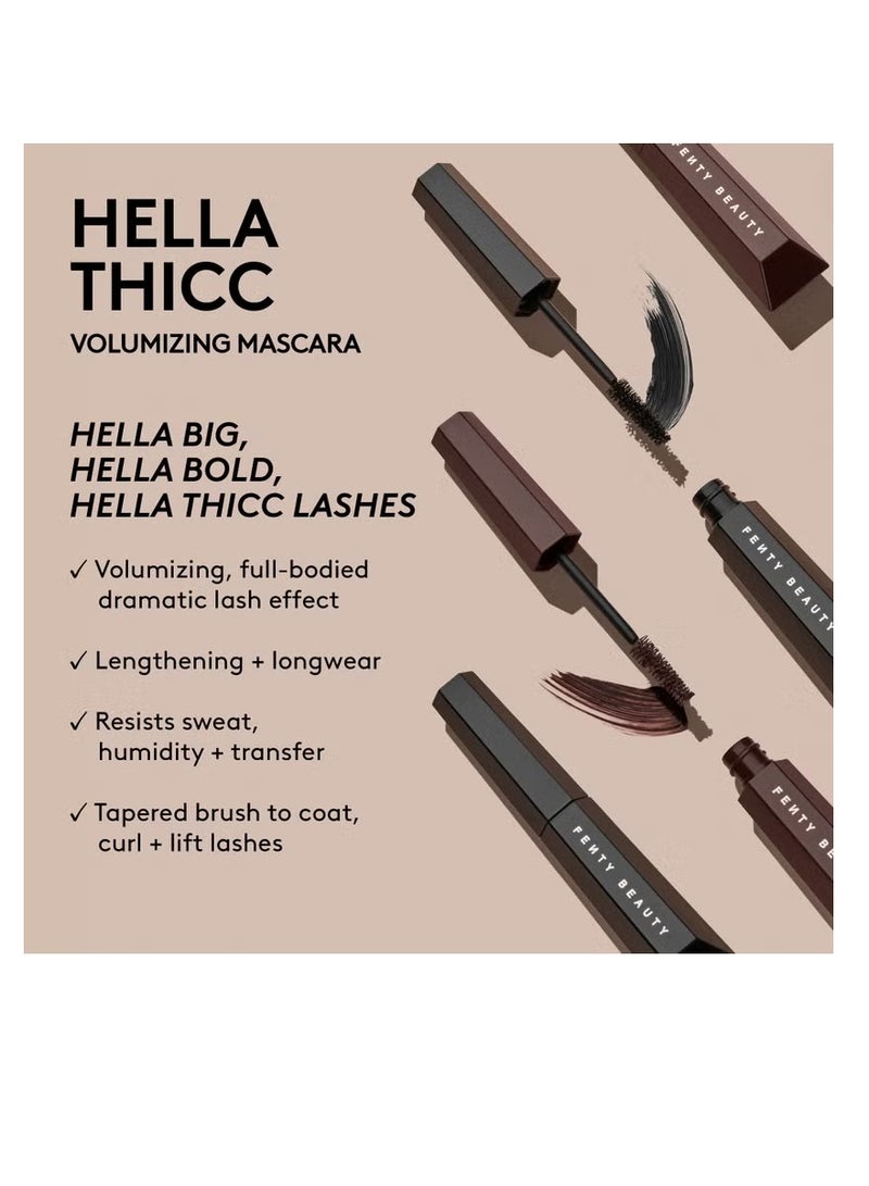 Fenty Beauty Hella Thicc Volumising Brown Mascara - Let'z Be Blunt 10ml - Image 4