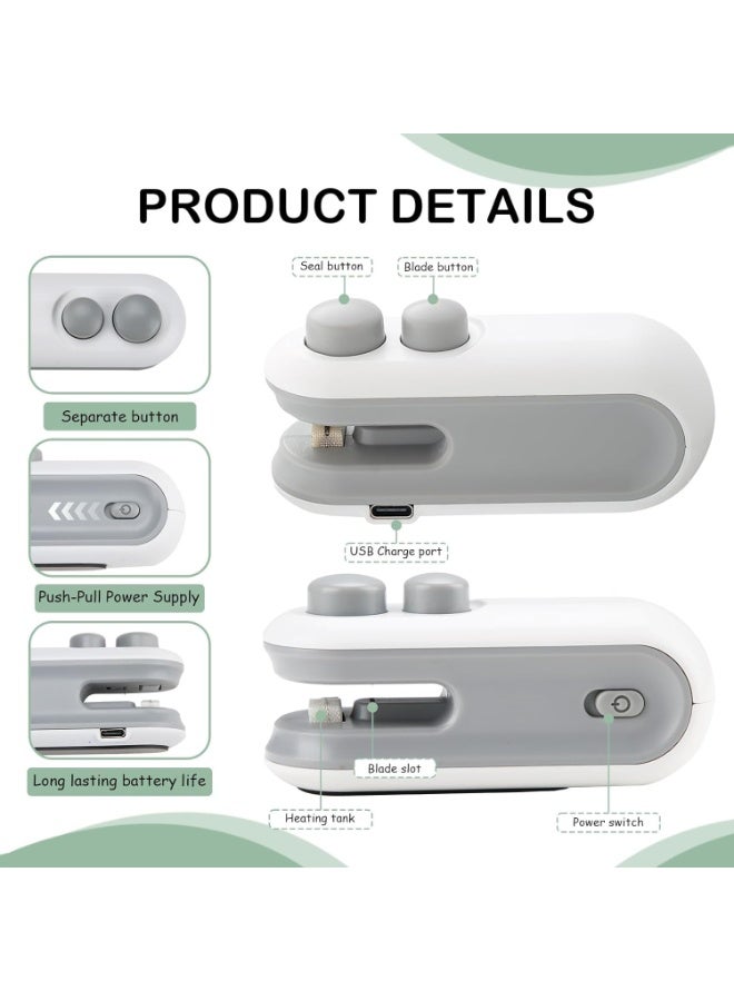 Mini Bag Sealer with Cutter, Type C Rechargeable Handheld Heat Sealer for Snacks - Image 3