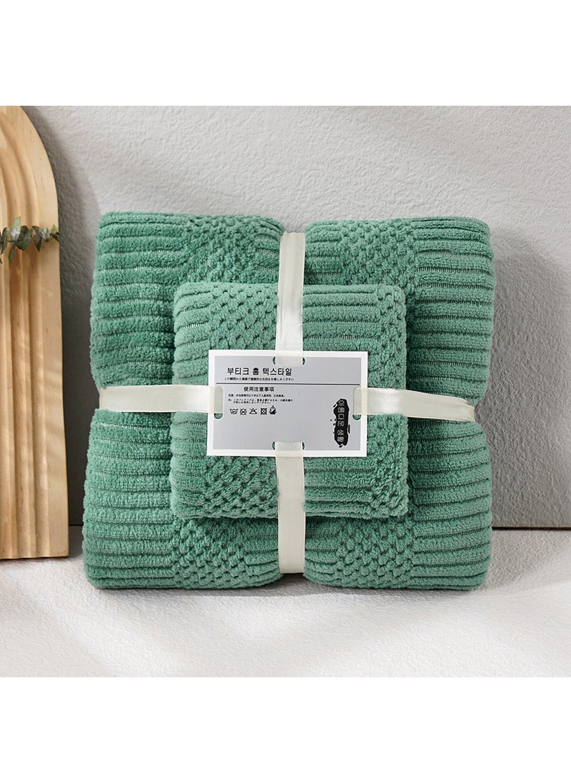 Generic - Coral Fleece Towel Set Thick AbsorbentAuspicious Army Green Auspicious Army Green - Image 1