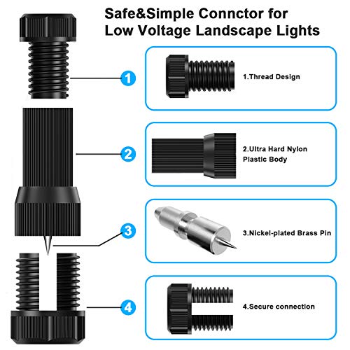 iCreating 22Pack Low Voltage Waterproof Replacement Landscape Light Cable Connector 12-20 Gauge Wire Connectors for Landscape Lighting Path Lights - Image 2