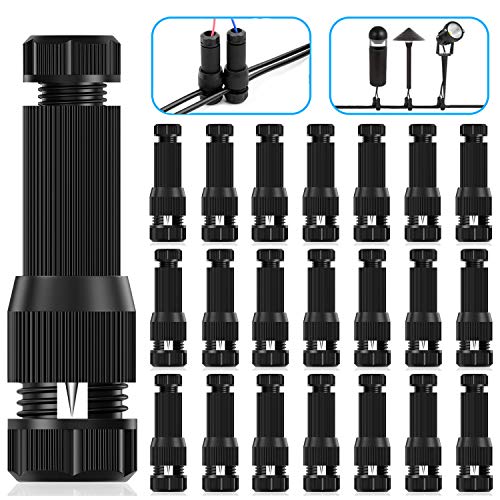 iCreating 22Pack Low Voltage Waterproof Replacement Landscape Light Cable Connector 12-20 Gauge Wire Connectors for Landscape Lighting Path Lights - Image 1