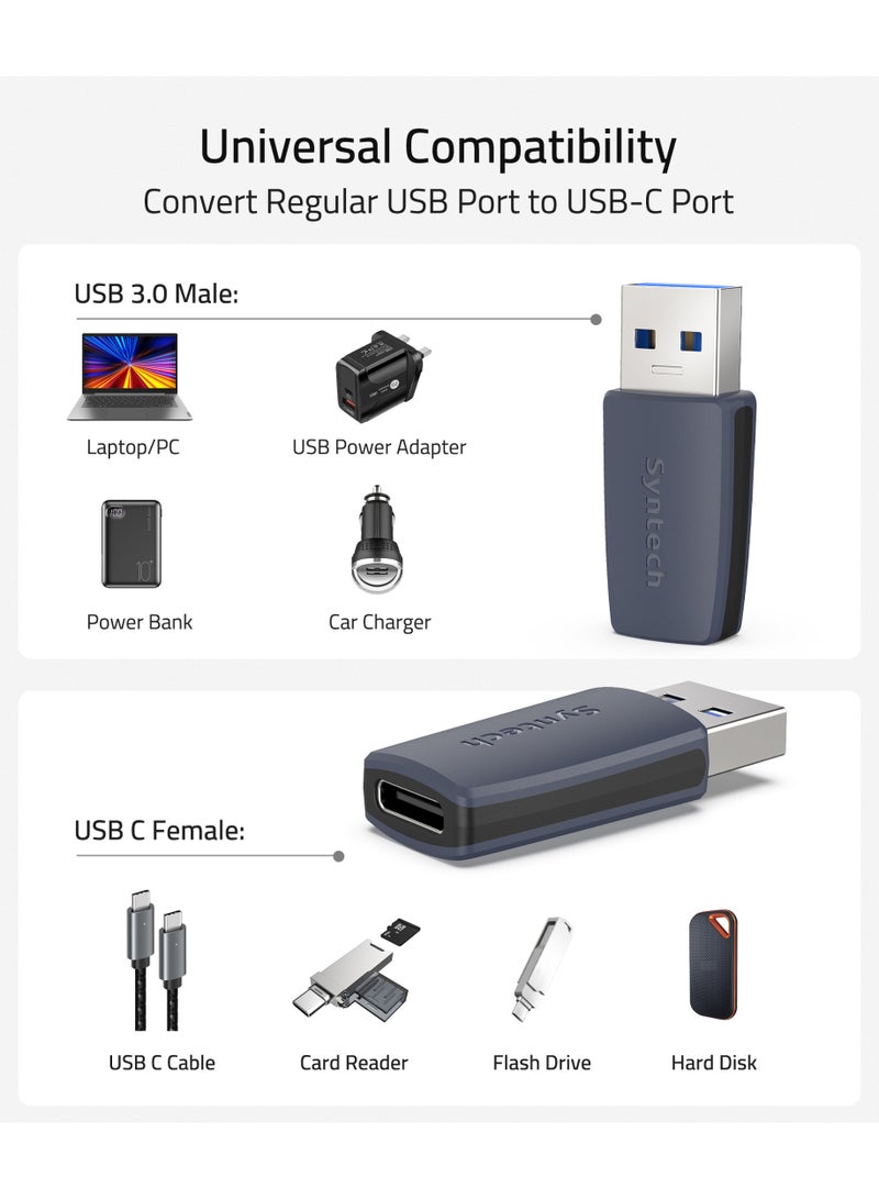 سينتيك مجموعة محولات Syntech (3 قطع) من USB-C أنثى إلى USB 3.0 ذكر - متوافقة مع شواحن وكيبلات تايب C لأجهزة iPhone 15/iPad Pro/Samsung S23/Apple Watch/CarPlay وغيرها - Image 5