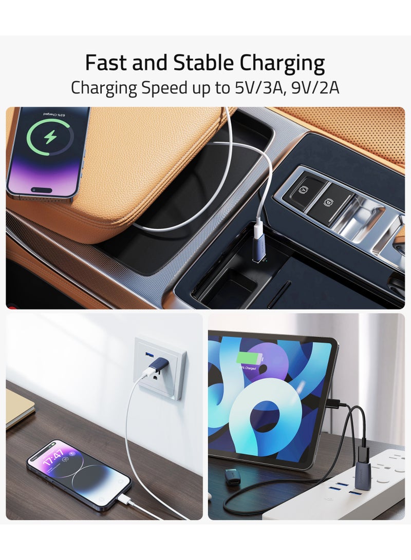 سينتيك مجموعة محولات Syntech (3 قطع) من USB-C أنثى إلى USB 3.0 ذكر - متوافقة مع شواحن وكيبلات تايب C لأجهزة iPhone 15/iPad Pro/Samsung S23/Apple Watch/CarPlay وغيرها - Image 2