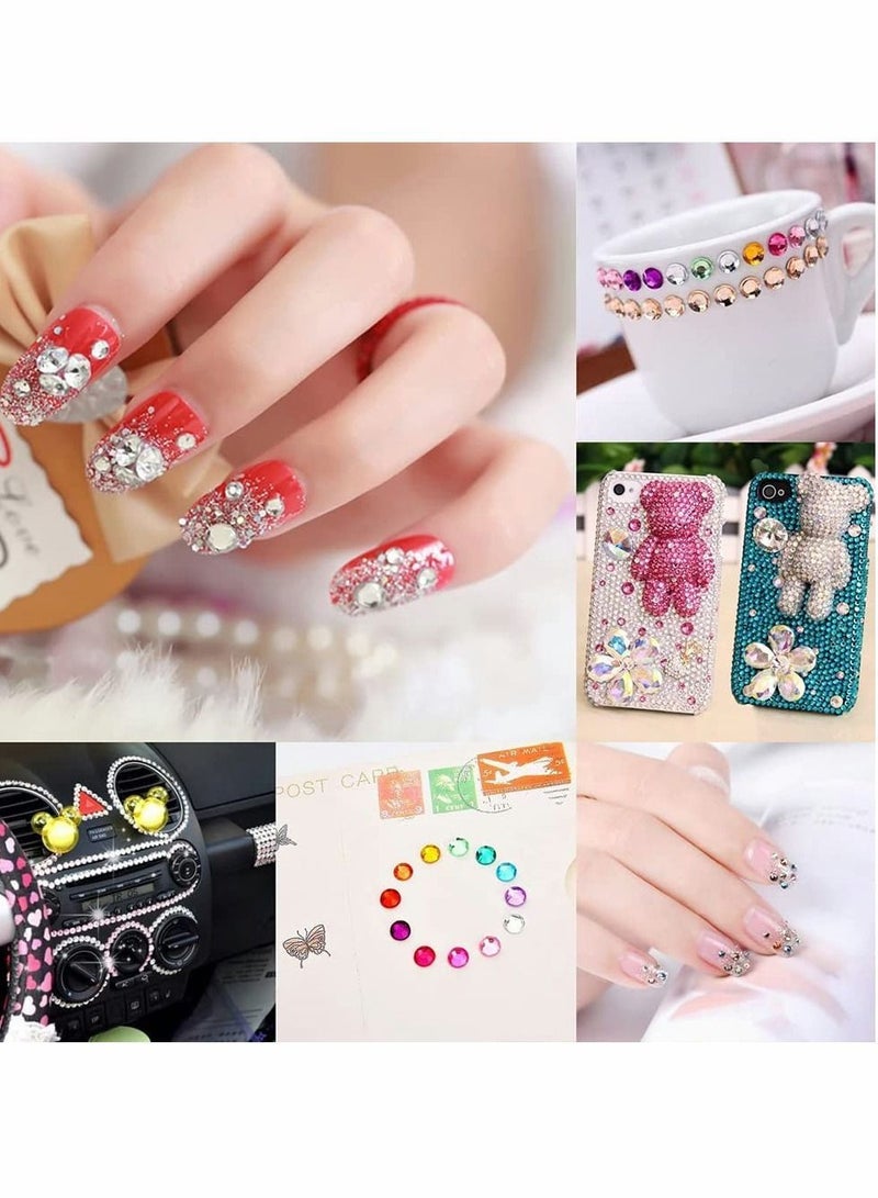 نيبمينينت 1800 Pcs Rhinestone Stickers, 3mm 4mm 5mm Colorful Self-Adhesive Rhinestones Round Crystal Gems Art Stickers for Face Decoration Diy Crafts Nail Phone Case (2 Sheet) - Image 3