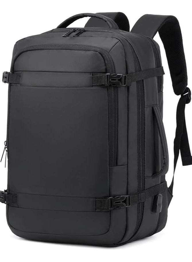 Rahala bags for men backpack for men bags for school laptop backpack - Expandable - for 15.6 inch - Water-resistant - with USB - RAL1920 Black  - Image 1