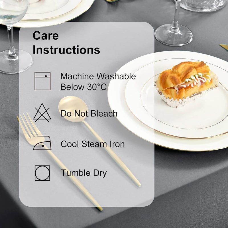 DWCN Light Grey Tablecloth, Stain Protection, Washable Table Linen, Waterproof Tablecloth for Dining Room, Garden, Party, Weddings or Household, 110 x 110 cm - Image 4
