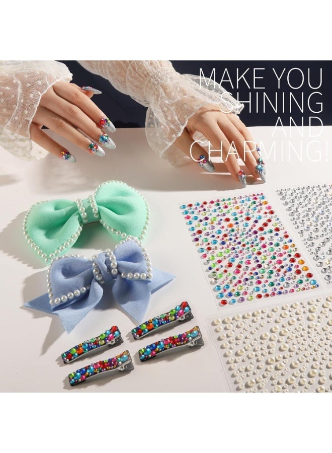 Self Adhesive Face Gems and Pearls for Makeup, Festival Jewels, Hair Gems, Rhinestone Stickers, Not Irritate Your Skin, Easy to Use, for Face, Eye, Makeup, Nail, Body, Crafts - Image 5