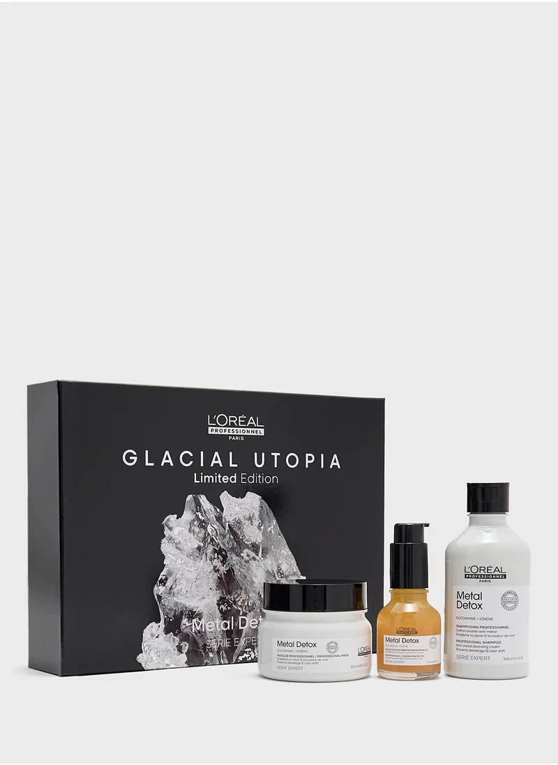 لوريال بروفيسيونال Metal Detox Glacial Utopia Trio Set, Savings 20%