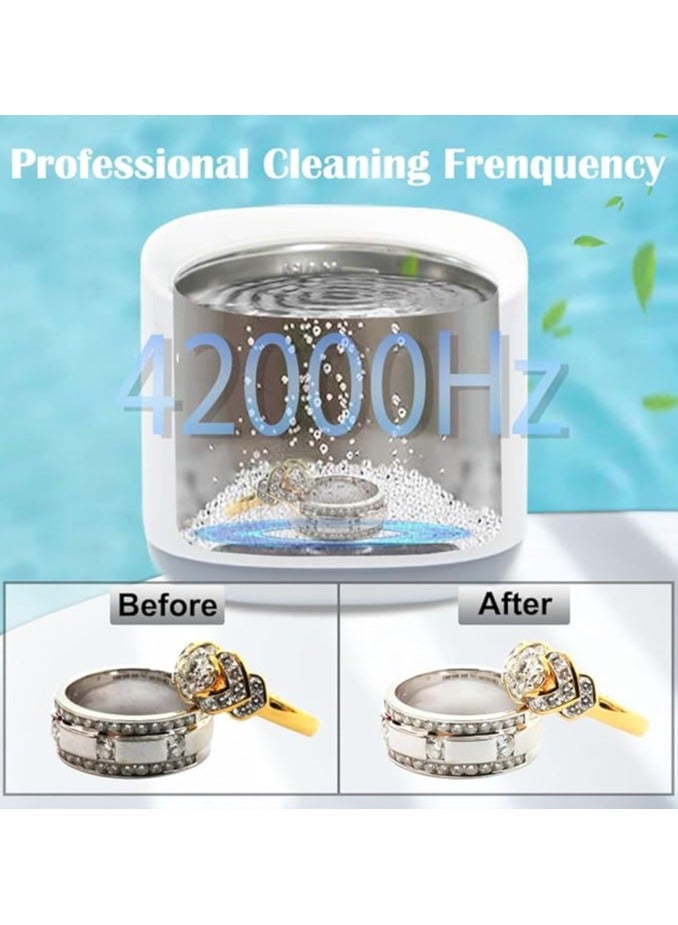 AROAQ Ultrasonic Cleaner 30W 42KHz Ultrasonic Cleaner Machine for Denture Retainer Mouth Guard Whitening Tray Toothbrush Head with 180ml SUS304 Tank&Transparent Lid for Jewelry Rings Coins - Image 5