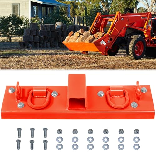 JY PERFORMANCE Tractor Grab Hooks Compact Tractor Bucket Hooks Bolt On Compatible with Kubota Tractor, Orange - Image 1