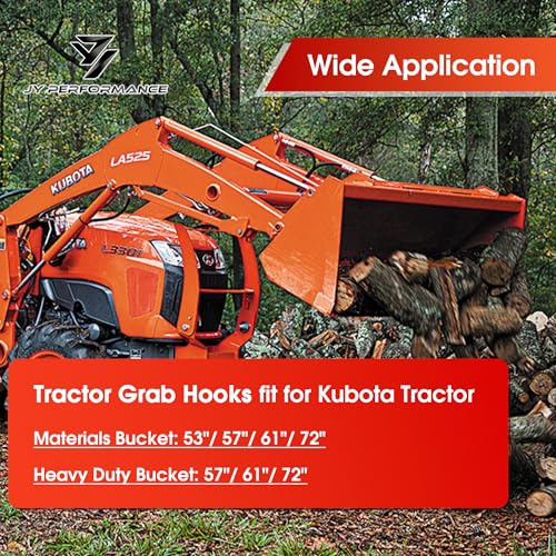 JY PERFORMANCE Tractor Grab Hooks Compact Tractor Bucket Hooks Bolt On Compatible with Kubota Tractor, Orange - Image 2