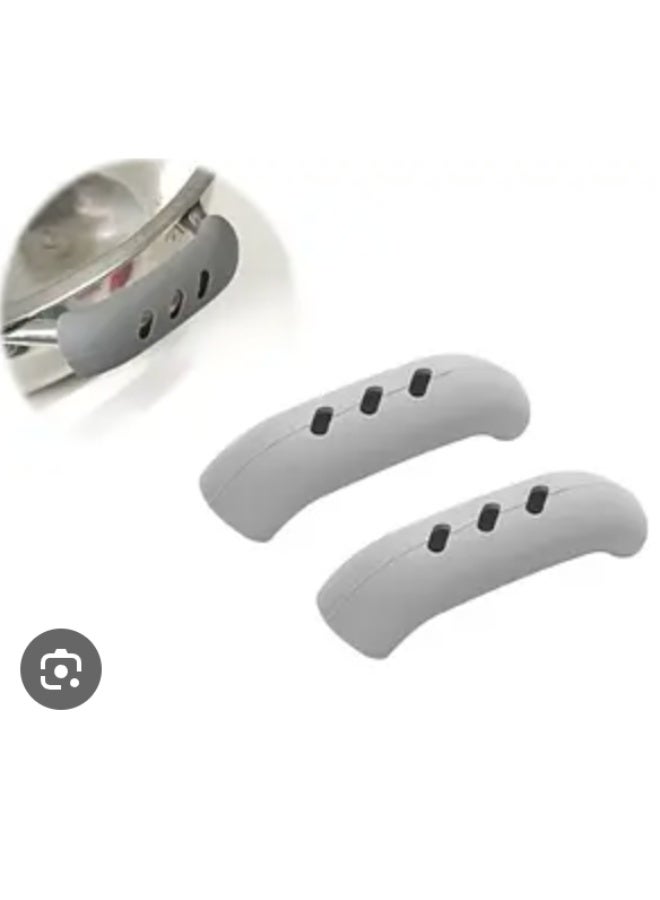 2 Pieces Silicone Grip Pot Holder Sleeve Glove Pan Handle Cover Grip Kitchen Tool - Image 1