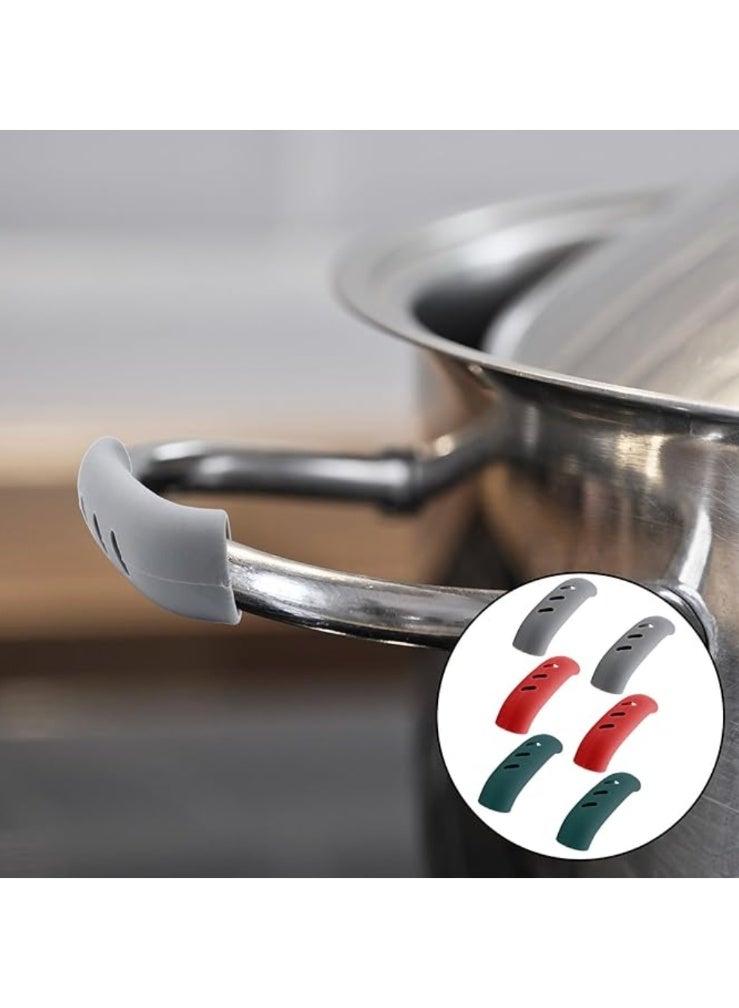 2 Pieces Silicone Grip Pot Holder Sleeve Glove Pan Handle Cover Grip Kitchen Tool - Image 4