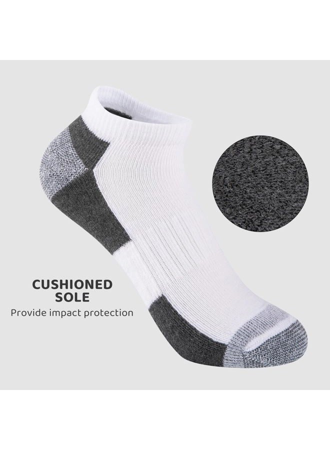 Comfoex 12 Pairs Boys Ankle Cushioned Socks Athletic Low Cut Sports Breathable Socks For Kids 4-6 6-8 8-10 10-12 Years Old, White 12 Pairs, 10-12 Years - Image 5