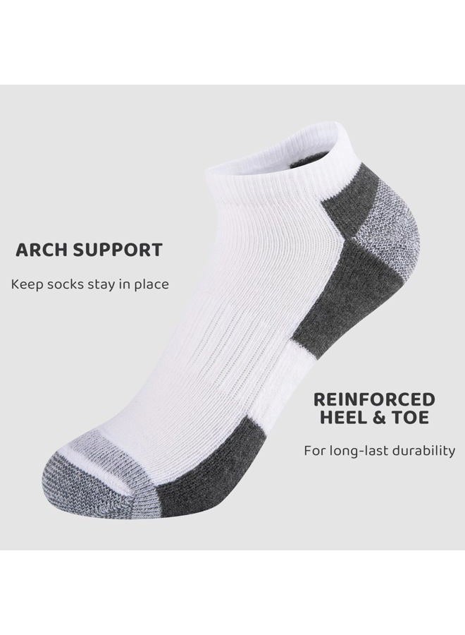 Comfoex 12 Pairs Boys Ankle Cushioned Socks Athletic Low Cut Sports Breathable Socks For Kids 4-6 6-8 8-10 10-12 Years Old, White 12 Pairs, 10-12 Years - Image 4